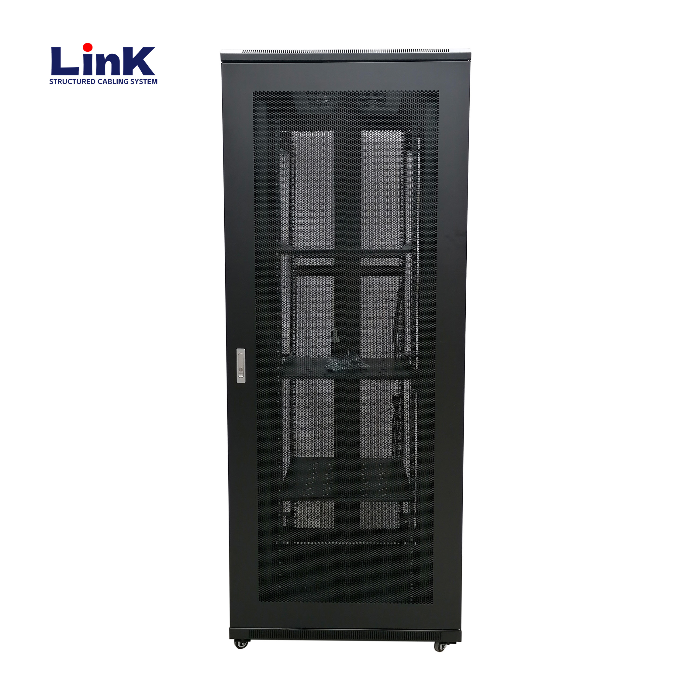 Armoire réseau standard 19' avec porte en verre trempé pour plus de visibilité