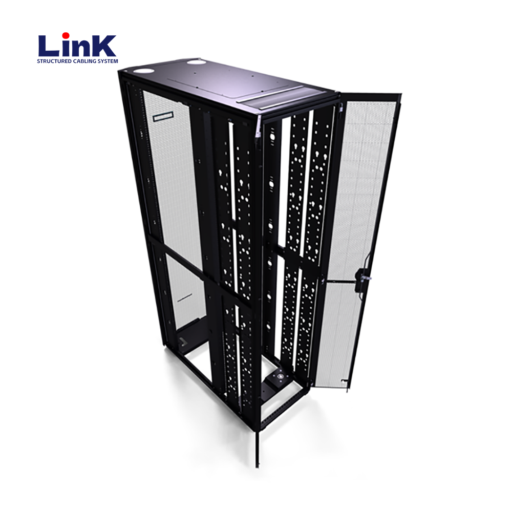 Rack de serveur permanent réglable noir pour réseau de bureau