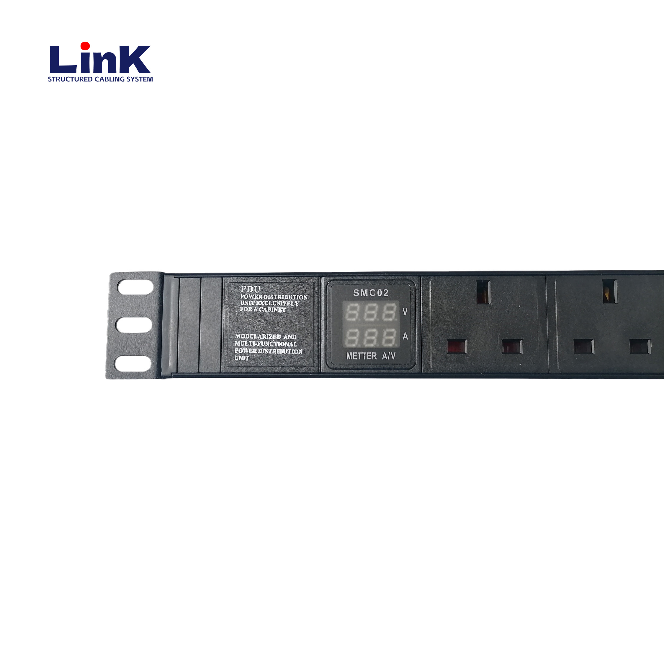 Unité de distribution d'alimentation Montage en rack intelligent PDU Montage en rack 16 A à 8 prises PDU avec protection contre les surcharges